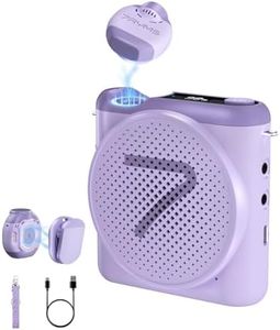 7RYMS WA2 Wireless Voice Amplifier for Teacher, Elderly with Magnetic Lavalier Mic, Personal Classroom Amplifier-Noise Canceling, 23H Working, 164ft Range, Mini Pa System for Teaching Tour Guide Yoga