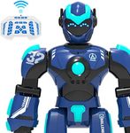 STEMTRON Robot Toys for Kids, Programmable Remote Control Robot with Gesture Sensing, Voice Control & LED Face, 15 3/4" (Blue)