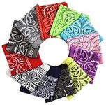 Tough Headwear Large Bandana Headband - Handkerchief Bandanas for Men & Women - Paisley Bandana Pack - Cowboy Scarf, Assorted Colors, 12 - Pack