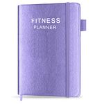 Fitness Planner - Workout Planner for Woman and Man - A5 Hardcover Workout Journal/Planner to Track Weight Loss, GYM, Bodybuilding Progress - Daily Health & Wellness Tracker, Purple