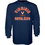 NCAA Virginia Cavaliers Mens Long Sleeve T Shirt Line Up Team Color, Virginia Cavaliers Navy, Large