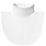 Shinywear Turtleneck Dickies for Women,Detachable Fake Turtlenecks, Cotton Mock Collar Half Blouse (Solid White)