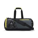 Aristrocrat Beast Polyester 48cm Gym Duffle Bag for Men and Women with Multiple Pockets and Separate Shoe Compartment for Travel, Sports and Workouts (Black)