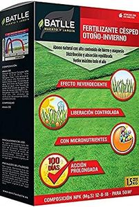 Semillas Batlle Abonos - Fertilizante Césped Profesional Otoño-Invierno Caja 1,5 Kg. - Batlle