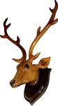 Bankura Traditional Art Center , Deer Head Wooden Handicrafts Home Decor Wall Mounted showpieces for wall Hanging Decoration Product, 52cm Clear, 1 in the Box