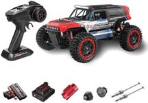 Goekhyrani RC Crawler, S912PRO 1/16 Scale 2.4G 4WD Brushed Full-Proportional High-Speed RC Drift Car, Gift for Him (Two Batteries/Green)