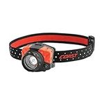 Coast FL85 615 Lumen Dual Color Pure Beam Focusing LED Headlamp with Twist Focus Hinged Beam Adjustment, Hard Hat Compatibility and Reflective Strap, Red