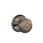 SCHLAGE F10GEO620 Georgian F10 Round Door Knob Lock, Solid, Antique Pewter, Passage