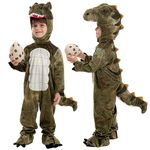 Spooktacular Creations T-rex Gray Dinosaur Costume for Child Halloween Dress up Party, Dinosaur Themed Party (3T (3-4 yrs))