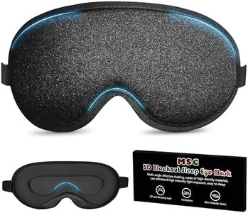 MSC 100% Blackout Sleep Mask for Women & Men - Zero Pressure Sleeping Eye Mask with Skin Friendly Fabric & Ergonomic 3D Design for Comfort, Ultra-Soft Eyemask for Travel, Shift Work, & Home