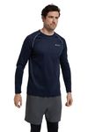 Mountain Warehouse Endurance Mens Top – Long Sleeves, Quick Dry T-Shirt, Highly Breathable Tee, UPF50 Protection Tee Shirt – For, Travelling, Walking, Gym Navy Reflect L