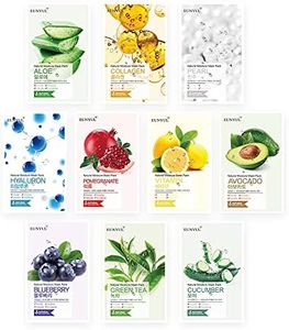 [PACK OF 10] EUNYUL Natural Sheet Mask Pack 10 types Korean Skincare Facial Mask Pack Aleo, Collagen, Pearl, Hyaluron, Avocado, Pomegranate, Vitamin, Blueberry, Green Tea, Cucumber Facial Sheet Mask Pack