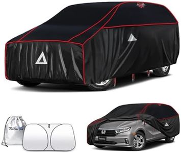 Tozaroa Hail Protector Car Cover for Minivan(Length:200"-206"),Waterproof All-Weather Outdoor Anti Hail Thick Multi-Layered EVA with Sun Visor&Storage Bag for Odyssey Sienna Caravan Pacifica etc