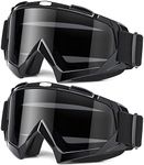 MAMBAOUT Adult Dirt Bike Goggles, 2-Pack ATV Motorcycle Goggles for Men & Women, Wide Vision Riding Off-Road Goggles