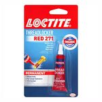 Loctite Threadlocker Red 271 locks, seals threaded fasteners permanently, prevent loosening from vibration, great for engines, machinery, vehicles for valve covers, water pumps, and alternators, 6ml