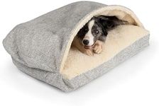Snoozer Rectangle Cozy Cave Dog Bed - Indoor Dog Bed with Cover Cave, Covered Calming Burrow for Large Sized Pets with Blanket Attached, Enclosed, Washable Cover - XL, Palmer Dove