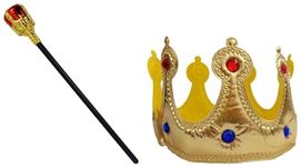 BookMyCostume Royal Medieval King Queen Scepter Wand Fancy Dress Costume Accessories18 Royal Medieval King Crown Fancy Dress Costume Accessories | Halloween Theme Free Size