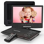 WONNIE 12.5'' Portable DVD Player with 10.5'' Swivel Screen, 2024 New Upgrade Player Built-in 5 Hours Rechargeable Battery, Supports USB/SD Card/TV Sync and Direct Play in Formats AVI/MP3/JPEG/RMVB