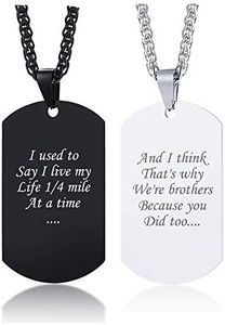 Vnox to My Brother Jewelry Gift Men Inspirational Ho Detto Che Vivo la mia Vita 1/4 di miglio alla Volta Collana con Incisione Idea Regalo per Il Regalo di Laurea di Compleanno del Fratello, 2 Pezzi
