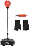 HOMCOM Punching Bag with Stand, Freestanding Boxing Bag Set, with Speedball, 133-151cm Adjustable Height, for Teens, Red/Black