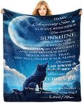 PINKBAY to My Son Flannel Throw Blanket, 50×60in - 340GSM Cozy Lightweight Thick Wolf Blanket - Graduation Birthday for Son Bedroom Living Room Couch Sofa Decor