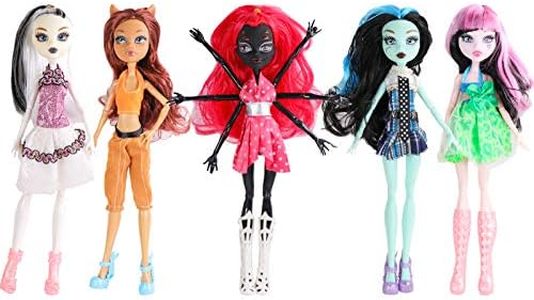 ONEST 5 Sets 11 Inch Monster Girl Dolls Include 5 Pieces Girl Monster Dolls, 5 Pieces Handmade Doll Clothes, 5 Pairs of Doll Shoes