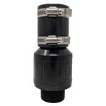 PumpSpy Threaded Quiet Sump Pump Check Valve with 100% Stainless Steel Clamps Included - Threads Directly into the Pump's 1-1/2" NPT Discharge to Connect it to a 1-1/2" Pipe - Model CV-150T