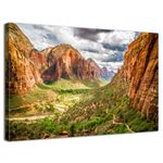 Angels Landing Mountain Wall Art Zion National Park Pictures Wall Decor Utah Mountains Landscape Nature Panoramic Scenery Poster Painting Artwork for Living Room Bedroom Home Decoration 12x16"