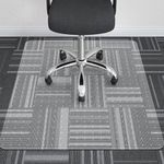 HOMEK Office Chair Mat for Low Pile Carpeted Floors - 45” x 53” Clear Carpet Chair Mats for Home & Office, Studded Floor Mat for Office Chair on Carpet