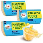 Dole Pineapple In Juice 3 x 4 Packs, Fresh Fruit Chunks, Healthy Snack, No Added Sugar Fruit Bowls, Perfect for Breakfast & Dessert or Adding to Recipes, Made with Real Pineapple