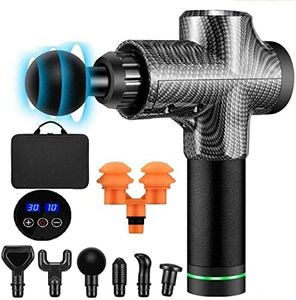 MECO 30 Speed 9 Massage Head LED Touch Screen Muscle Massage Gun Massager Booster Percussion 2500mAH+Carry Bag AU Plug