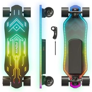 Electric Skateboard with RGB LED & 350W Motor, 27" Eboard with Remote, 4 Riding Modes, Max 10Mph & 10 Miles Range, LED Light-Up Electric Skateboards for Beginners and Teens