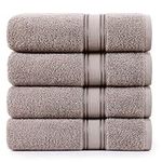 Large Bath Towels - 100% Cotton Bath Sheets, Extra Large Bath Towels, Zero Twist, 4 Piece Bath Sheet Set, Quick Dry, Super Soft Shower Towels, Highly Absorbent Bathroom Towels - Platinum