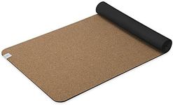 Gaiam Cork Yoga Exercise Mat | Natural Sustainable Cork Resists Sweat and Odors | Non-Slip TPE Backing Prevents Slipping| Great for Hot Yoga, Pilates, Fitness Working Out (68" x 24"x 5mm Thick)