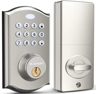 Keyless Entry Door Lock - Electronic Door Lock with Keypad, Smart Deadbolt Lock with Auto Lock, Security Waterproof Smart Lock, Easy to Install, Ideal for Front Door, Home Use, Apartment - ELAMOR M19