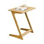 Forevich Tv Tray Table End Couch Table Snack Desk Sofa Side Table Office Furniture Z Shape Natural