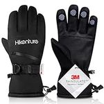 HIKENTURE Ski Gloves Snow Gloves for Men&Women-3M Thinsulate Snowboard Gloves Waterproof Insulated Snowmobile Winter Snow Glove for Cold Weather(Black S)