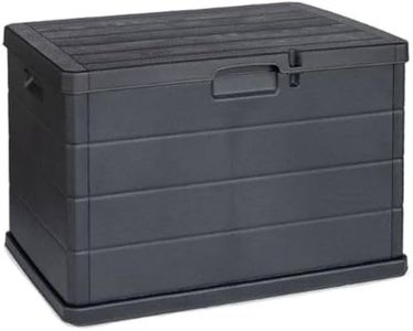 Maury's Coffre 170 litres effet bois, récipient de stockage, en résine anthracite, dimensions 78 L x 55 l x 52 H cm - Fabriqué en Italie