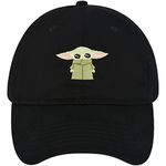 Concept One Unisex's Star Wars Grogu Dad Hat, The Mandalorian Adjustable Baseball Cap, Black, Green, One Size