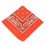 BOOLAVARD 1s, 6s, 9s or 12 Pack Cowboy Bandanas with Original Paisley Pattern (Orange)