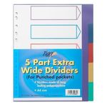 Tiger A4 multicoloured polypropylene 5 part dividers for filing x 1 set