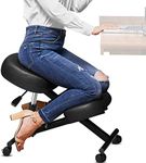 Ergonomic Office Kneeling Chair, Height Adjustable Stool with Thick Foam Cushions and Smooth Gliding Casters to Improve Posture and Relieve Pain, Multifunctional Design for Home and Office