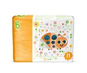 Babyganics Newborn Diapers | Latex & Chlorine Free | Formulated with Seed Oil Blend | Maximum Leak Control | 32 Diapers