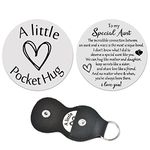 Pocket Hug Token Aunt Gifts from Niece Nephew, To My Special Aunt Keychain Auntie Aunty Birthday Mothers Day Christmas Gifts for Women Double Sided Keychains with PU Leather Keychain