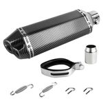 FLYPIG 1.5-2 inch Inlet Motorcycle Exhaust Muffler Pipes Slip on Silencer Dual Outlet 38-51mm for Honda CBR CB Kawasaki Ninja ZX Yamaha FZ YZF R6 Street Bike Sport Bike Scooters Dirt Bike