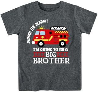 Funnycokid Big Brother Shirt 4T 3T Boys Promoted to Big Brother Firetruck Fire Engine T-Shirt Black Size 4 Pregnancy Announcement Gifts for Boys
