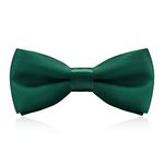 Dark Green Kids Bow Tie, Boy's Pre-Tied Bow Ties - Adjustable Neck Silk Bowties Classic Solid Colour Bow Tie for Baby Toddler Birthday Wedding Formal Party Banquet Prom Ball Fancy Dress