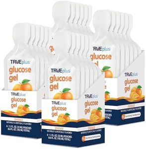 TRUEplus Glucose Gel Pouch, Orange Flavor, 15g Fast-Acting Carbohydrates, Fat Free, Gluten Free, Quick Support for Low Blood Sugar and Energy, 24 Pack