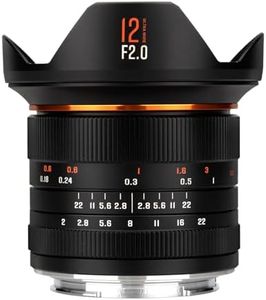 Brightin Star 12mm F2 Manual Focus Prime Lens for Panasonic Olympus Micro 4/3 Mirrorless Cameras, MFT APS-C Ultra-Wide Angle Large Aperture, Fit for LUMIX G7, G7KS, GX85, GX9, G95, GH5, GH6, G100, G9