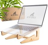 MY FAT GORILLA - Wooden Laptop Stand, Wood Laptop Stand for Desk, Bamboo Laptop Riser, Universal Computer Stand, Ergonomic Laptop Holder, Laptop Cooling Stand Compatible with 10-15'', MacBook Stand